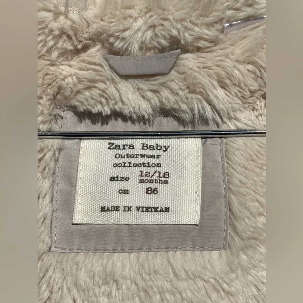 Zara Baby Outerwear Collection Puffer Faux Fur Lined Hooded Coat